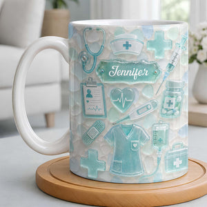 "Dedicated Nurse" Sea Glass β Personalized Mug | Gift For Nurse Lovers