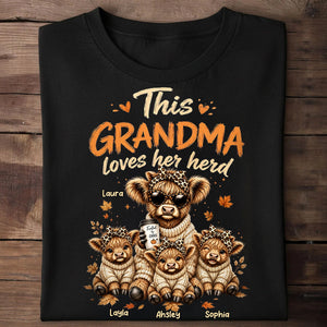 Personalized "This Grandma Loves Her Herd" Shirt โ Cozy Tee For Grandma
