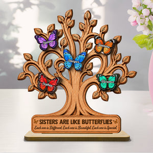 Personalized "Besties Are Like Butterflies" Wooden Plaque โ Gift For Sisters & Best Friends
