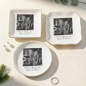 Custom Bestie Photo Trinket Tray โ Personalized Jewelry Dish For Best Friend Friendship Gift