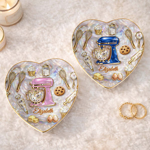Gift For Bakers & Cookie Lovers β Personalized "Baking With Love" Jewelry Dish