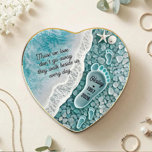 "Where Love Never Ends" β Sea Glass Design Personalized Jewelry Dish | Memorial Ocean Remembrance Gift For Loss of Loved One