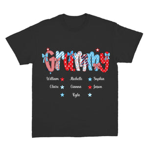 Personalized Patriotic American Flag Gigi Custom Gigi And Grandkids T Shirt