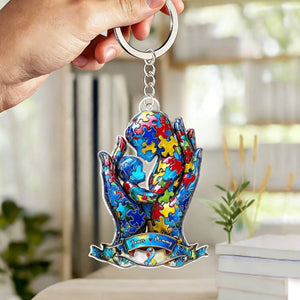 Mom And Kid - Personalized Autism Awareness Keychain
