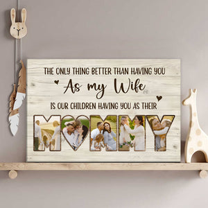 Mommy Photo Collage Canvas Poster,Personalized Mother’s Day Gift For Wife