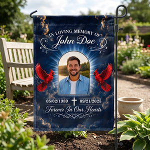 Personalized "Heaven Gained An Angel" Garden Flag β Memorial Gift For Loss Of Loved One