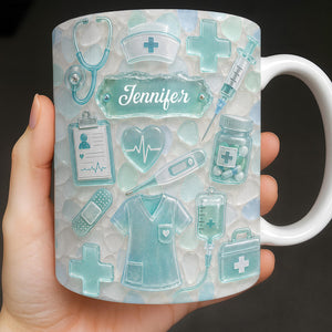 "Dedicated Nurse" Sea Glass β Personalized Mug | Gift For Nurse Lovers