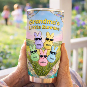 Grandma's Little Bunnies Cute Rabbits - Personalized Tumbler - Gift for Grandma, Mom