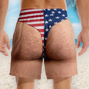 Personalized "Freedom And Chill" Patriotic Swim Trunks β Summer Gift For Men