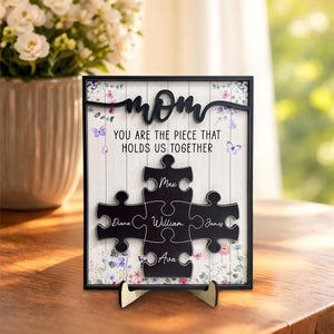Custom Mother's Day Wooden Plaque β Mom, You Hold Us Together β Personalized Gift For Mom