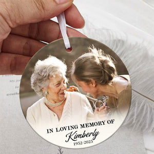 Custom Photo Memorial Ornament,Personalized In Loving Memory Christmas Ceramic Ornament