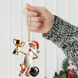 Personalized Bowling Acrylic Ornament Christmas Gift for Bowling Lover