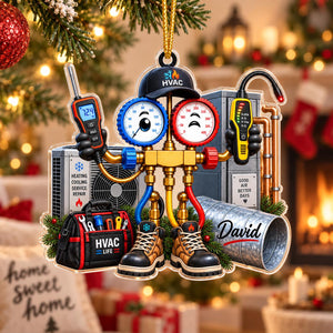 Personalized HVAC Christmas Ornament – Custom AC Technician Gift | Funny Holiday Décor For HVAC Technicians & Electricians