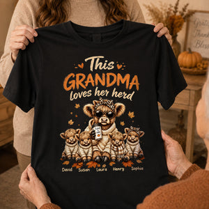 Personalized "This Grandma Loves Her Herd" Shirt โ Cozy Tee For Grandma