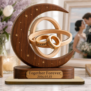 "Together Forever" Couple β Personalized Wood Plaque With Flat Base | Gift For Couples