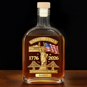 Personalized 250th Anniversary Whiskey Bottle – Patriotic Gift