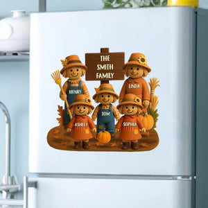 Fall Season Scarecrow Family Personalized Decal