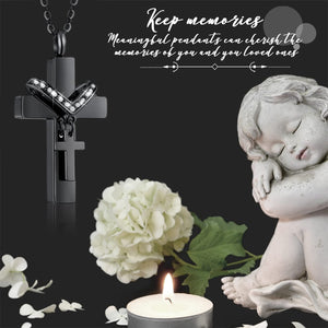 Eternal Embrace Memorial Cross Urn Necklace