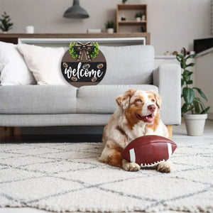 Welcome American Football Wooden Hanging Sign Gift For Football Lover