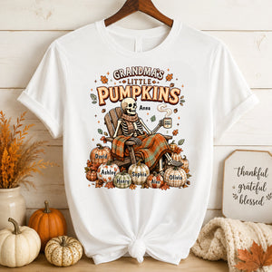 "Grandma Skeleton Pumpkins" – Personalized Halloween Shirt | Gift For Grandma