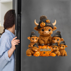 Mama Cow Personalized Standing Decal, Cozy Fall Vibe Halloween Decor for Mom, Grandma