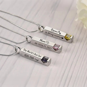Engraved Name & Date Personalized Birthstone Urn Necklace