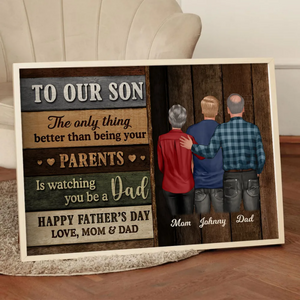 Colored Wood Pallets To My Son Happy Father's Day Personalized Poster, Heartfelt Father's Day Gift For Son