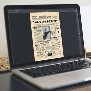 Happy Birthday! - Personalized Photo 40th 50th 60th 70th Birthday Newspaper Poster