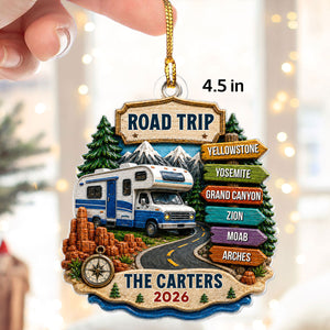 Personalized "Road Trip Adventure" Ornament β Vacation Gift For Couples & Families