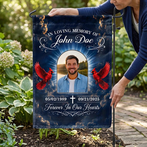 Personalized "Heaven Gained An Angel" Garden Flag β Memorial Gift For Loss Of Loved One