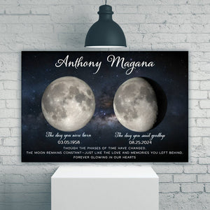 Lost Loved One Moon Phase Art Memorial Sympathy Gift Personalized Poster