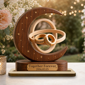 "Together Forever" Couple β Personalized Wood Plaque With Flat Base | Gift For Couples