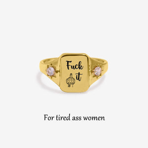 Personalized Birthstone Square Ring