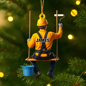 Personalized House Painter Ornament, Painter Dad Gift