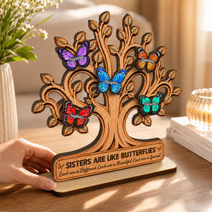 Personalized "Besties Are Like Butterflies" Wooden Plaque โ Gift For Sisters & Best Friends