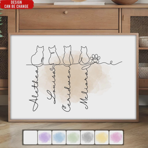 Adorable Cats Line Art - Personalized Poster, Unique Gift for Cat Lovers