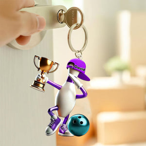 Personalized Bowling Acrylic Keychain For Bowling Lover