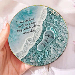 "Where Love Never Ends" β Sea Glass Design Personalized Jewelry Dish | Memorial Ocean Remembrance Gift For Loss of Loved One
