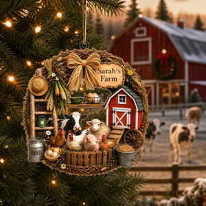"My Farm" โ Personalized Christmas Acrylic Hanging Ornament | Gift For Farmers & Farm Lovers