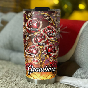 Rose Flower Grandma - Personalized Custom Tumbler