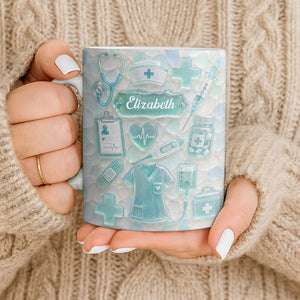 "Dedicated Nurse" Sea Glass β Personalized Mug | Gift For Nurse Lovers