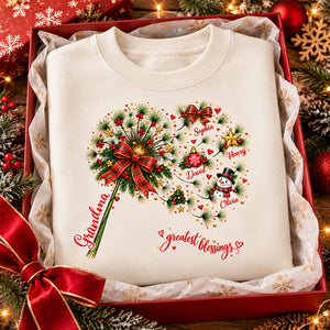 Grandma’s Greatest Blessings – Personalized Christmas Sweatshirt | Heartfelt Holiday Gift For Grandma