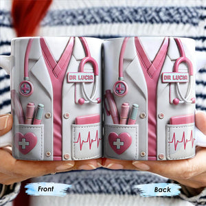 Medical Appreciation Design With Stethoscope, Personalized Custom Coffee Mug