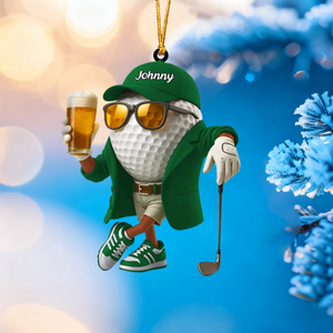 Personalized Beer Golf Ornament For Golf Lovers