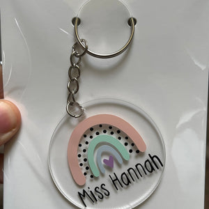 Personalized Teacher Arcylic Keychain Gifts for Teacher Appreciation