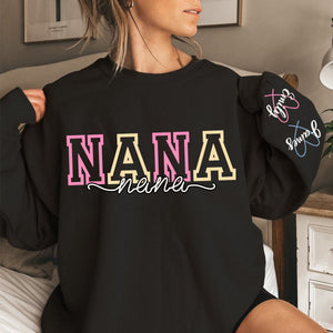 Personalized Grandma Name Sweatshirt, Warm Gift for Grandma And Grandchild