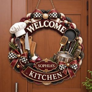 "Welcome To My Kitchen" – Personalized Wood Sign | Gift For Cooking Lovers & Home Chefs