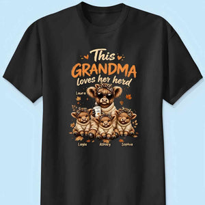 Personalized "This Grandma Loves Her Herd" Shirt โ Cozy Tee For Grandma