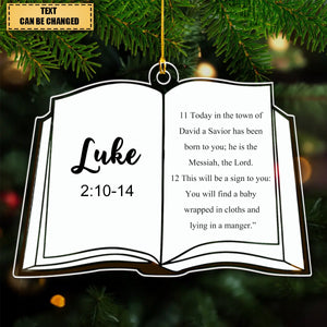 Personalized Bible verse Arcylic Ornament,Christian Christmas Decorations
