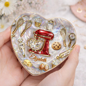 Gift For Bakers & Cookie Lovers β Personalized "Baking With Love" Jewelry Dish
